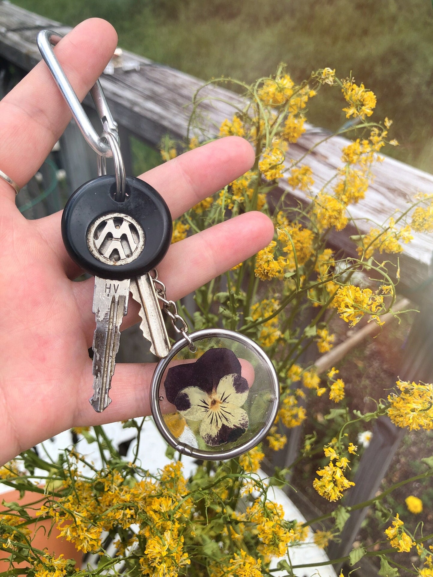 Pansy Keychain