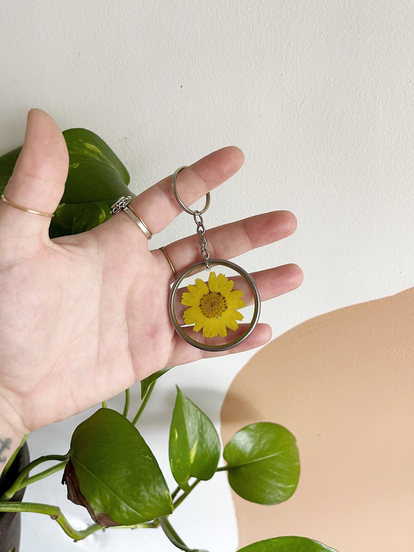 Yellow Daisy Keychain
