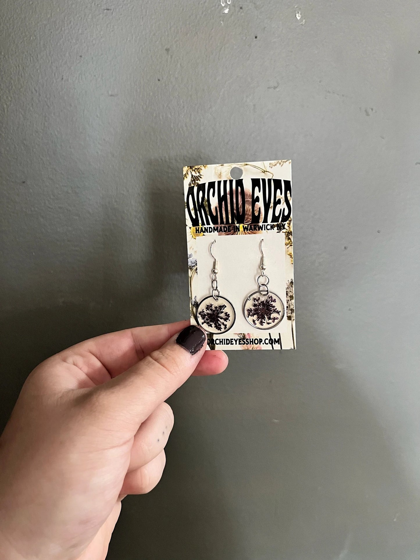 Circle Queen Anne's Lace Earrings