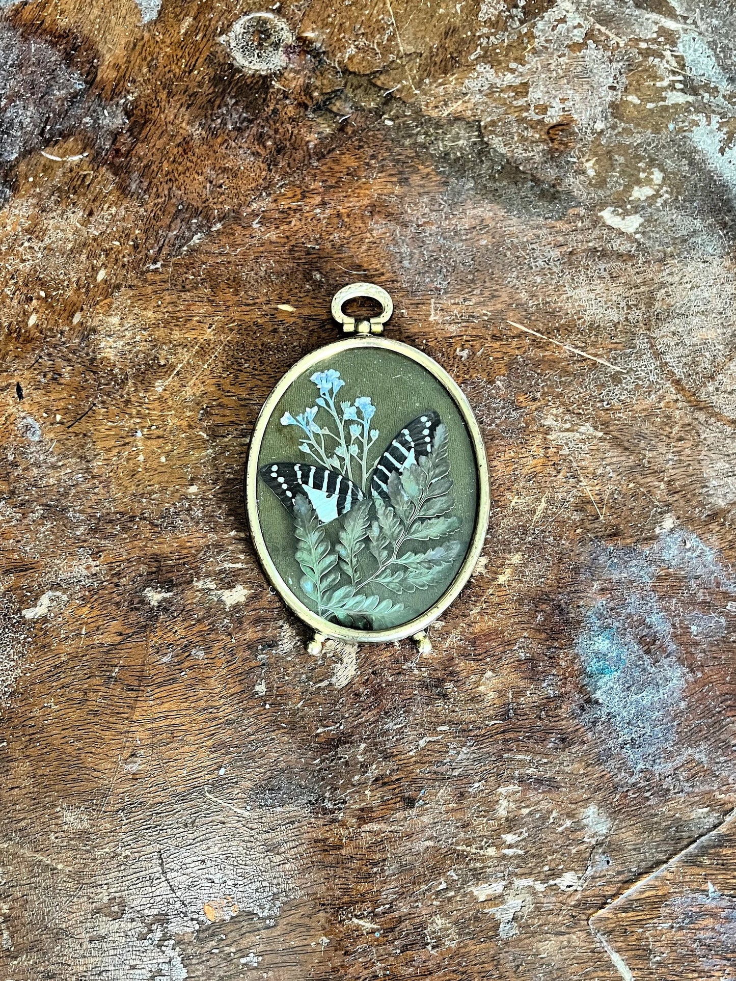 Butterfly Wings & Wildflowers In Vintage Frame