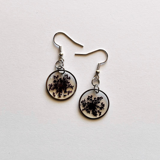 Circle Queen Anne's Lace Earrings