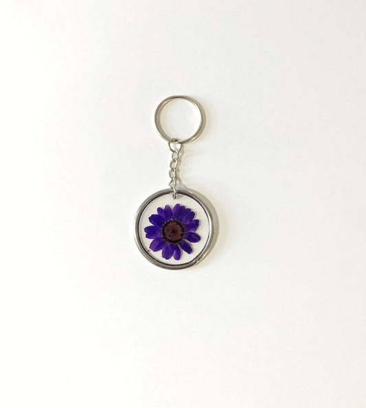 Purple Daisy Keychain